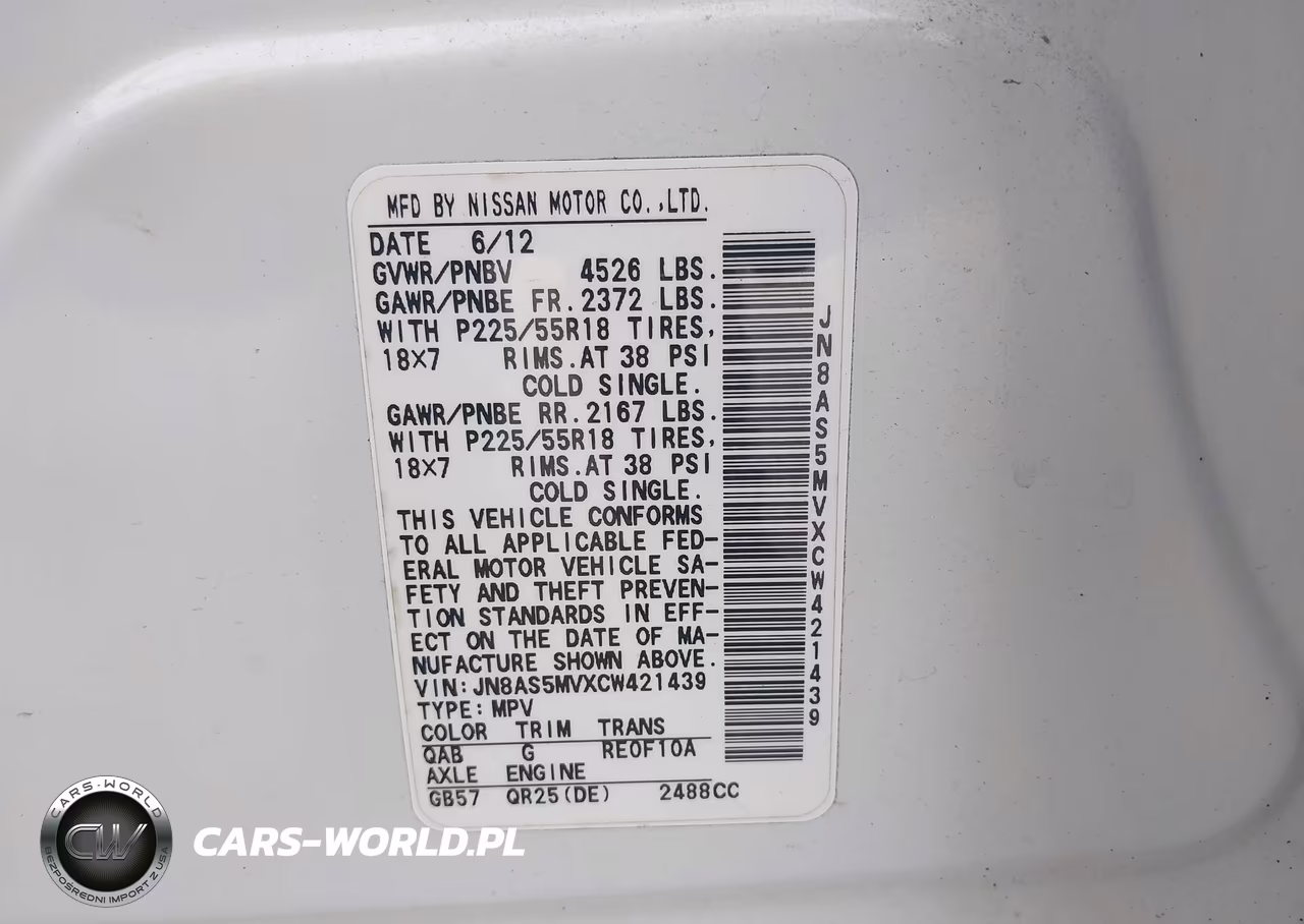 2012 Nissan Rogue Sv W-Sl Pkg VIN:JN8AS5MVXCW421439 - 9