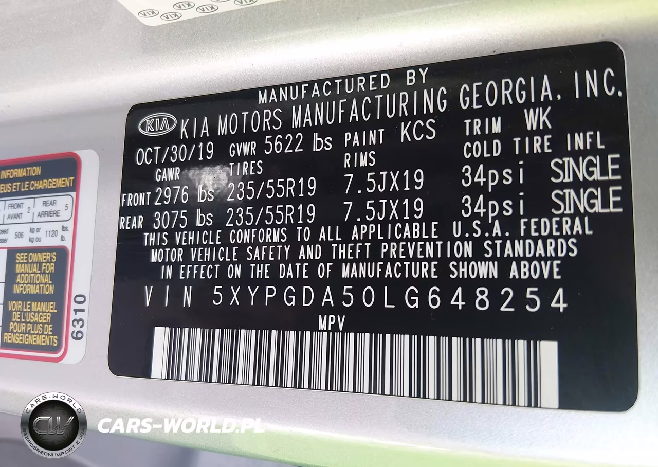 2020 Kia Sorento 3.3L S VIN:5XYPGDA50LG648254 - 9