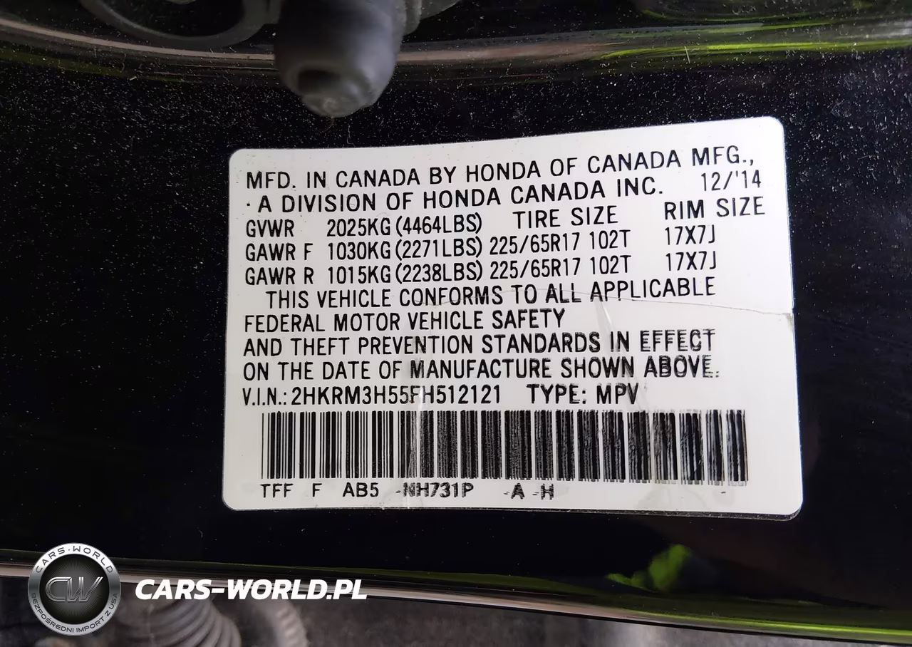 2015 Honda Cr-V Ex VIN:2HKRM3H55FH512121 - 9
