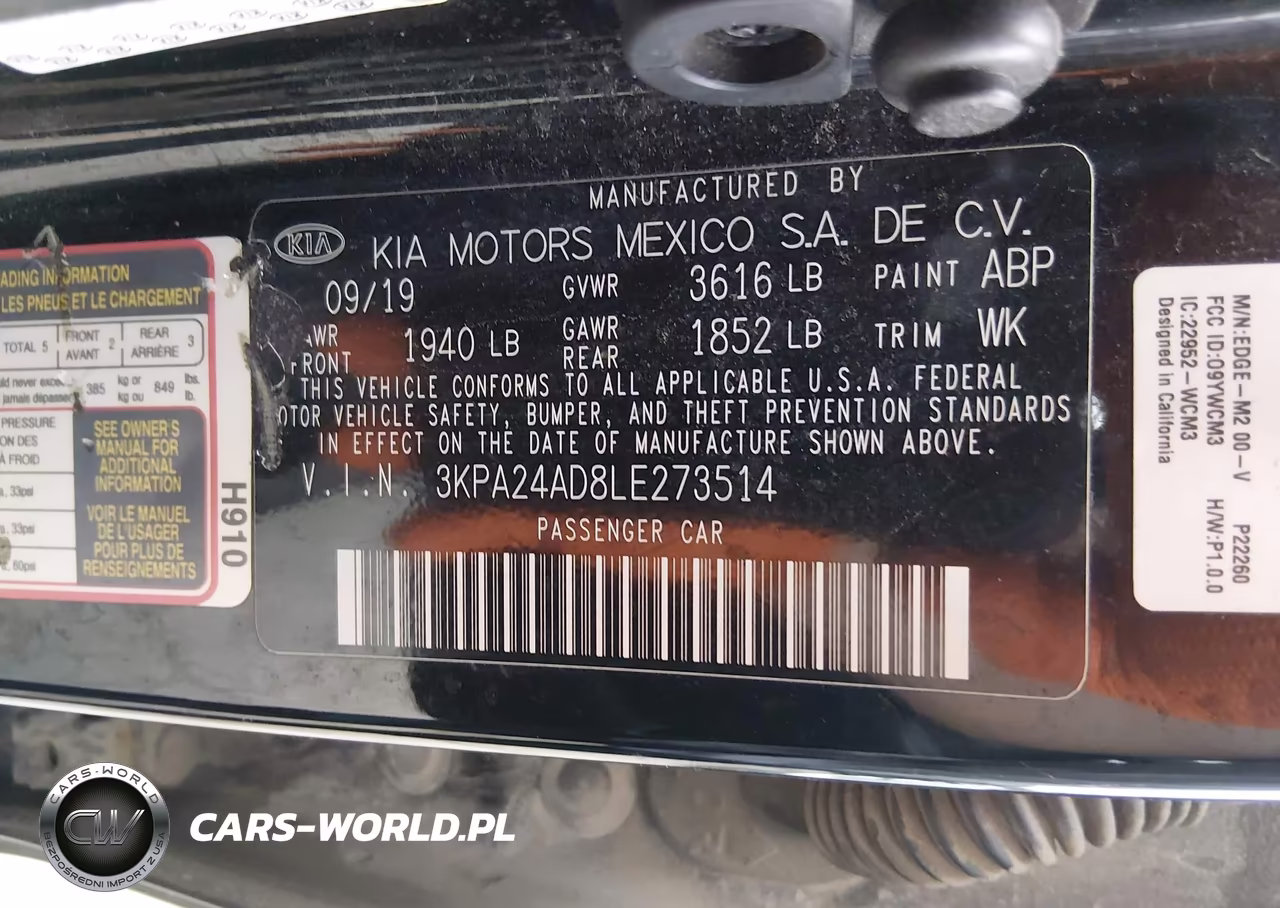 2020 Kia Rio S VIN:3KPA24AD8LE273514 - 9
