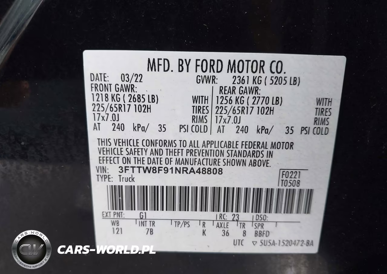 2022 Ford Maverick Xlt VIN:3FTTW8F91NRA48808 - 9