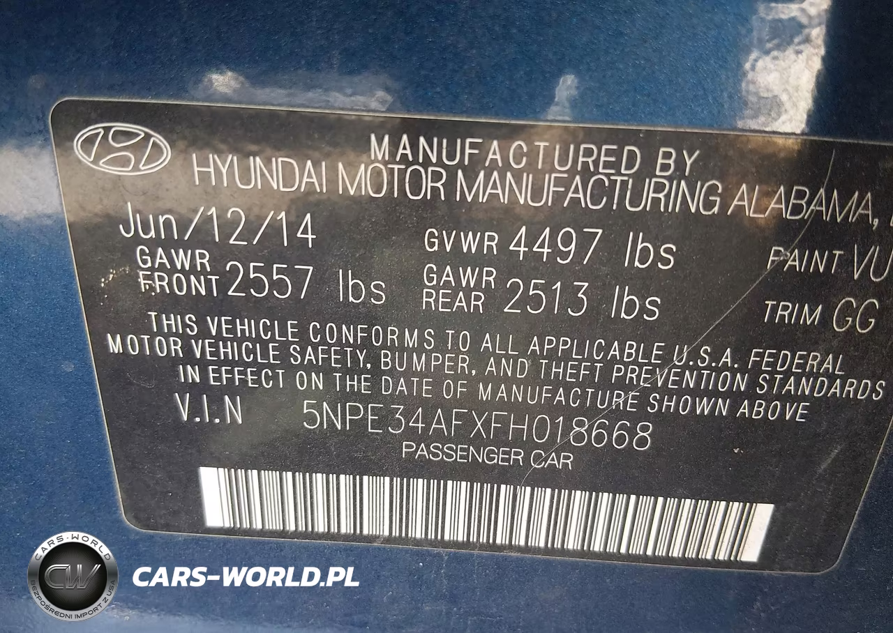 2015 Hyundai Sonata Limited VIN:5NPE34AFXFH018668 - 9