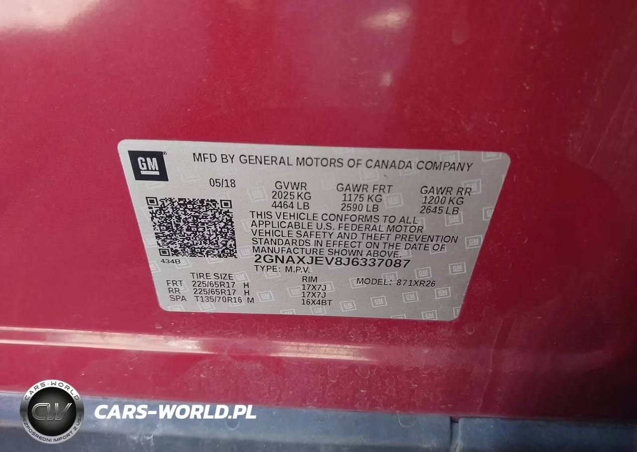 2018 Chevrolet Equinox Lt VIN:2GNAXJEV8J6337087 - 9