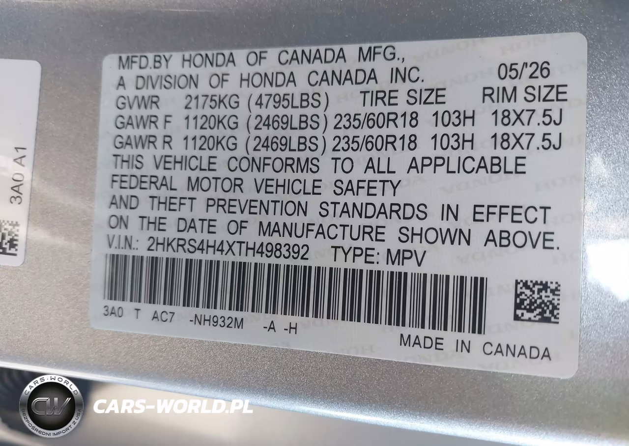 2026 Honda Cr-V Ex Awd VIN:2HKRS4H4XTH498392 - 9