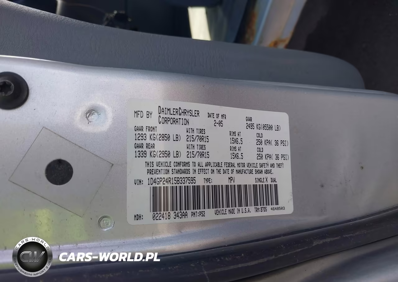 2005 Dodge Grand Caravan Se VIN:1D4GP24R15B337595 - 9
