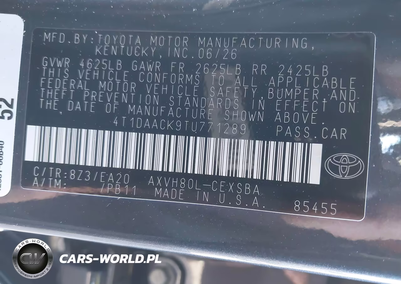 2026 Toyota Camry Se VIN:4T1DAACK9TU771289 - 9