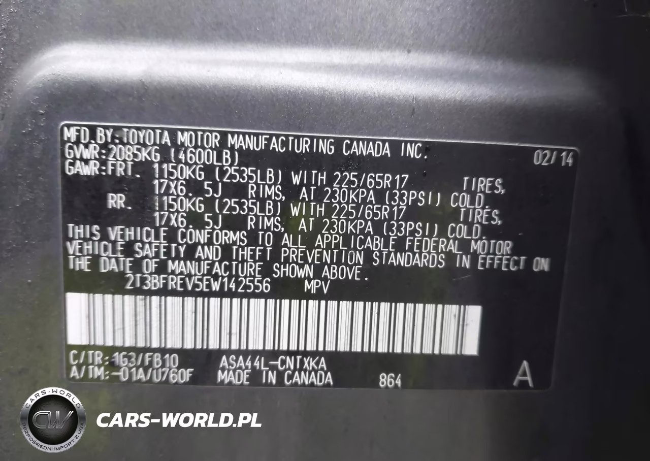 2014 Toyota Rav4 Le VIN:2T3BFREV5EW142556 - 9