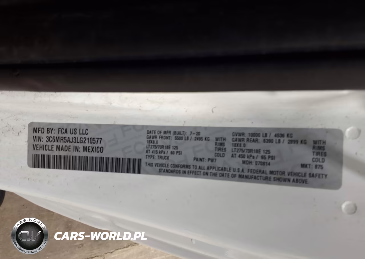2020 Ram 2500 Tradesman 4X4 8' Box VIN:3C6MR5AJ3LG210577 - 9