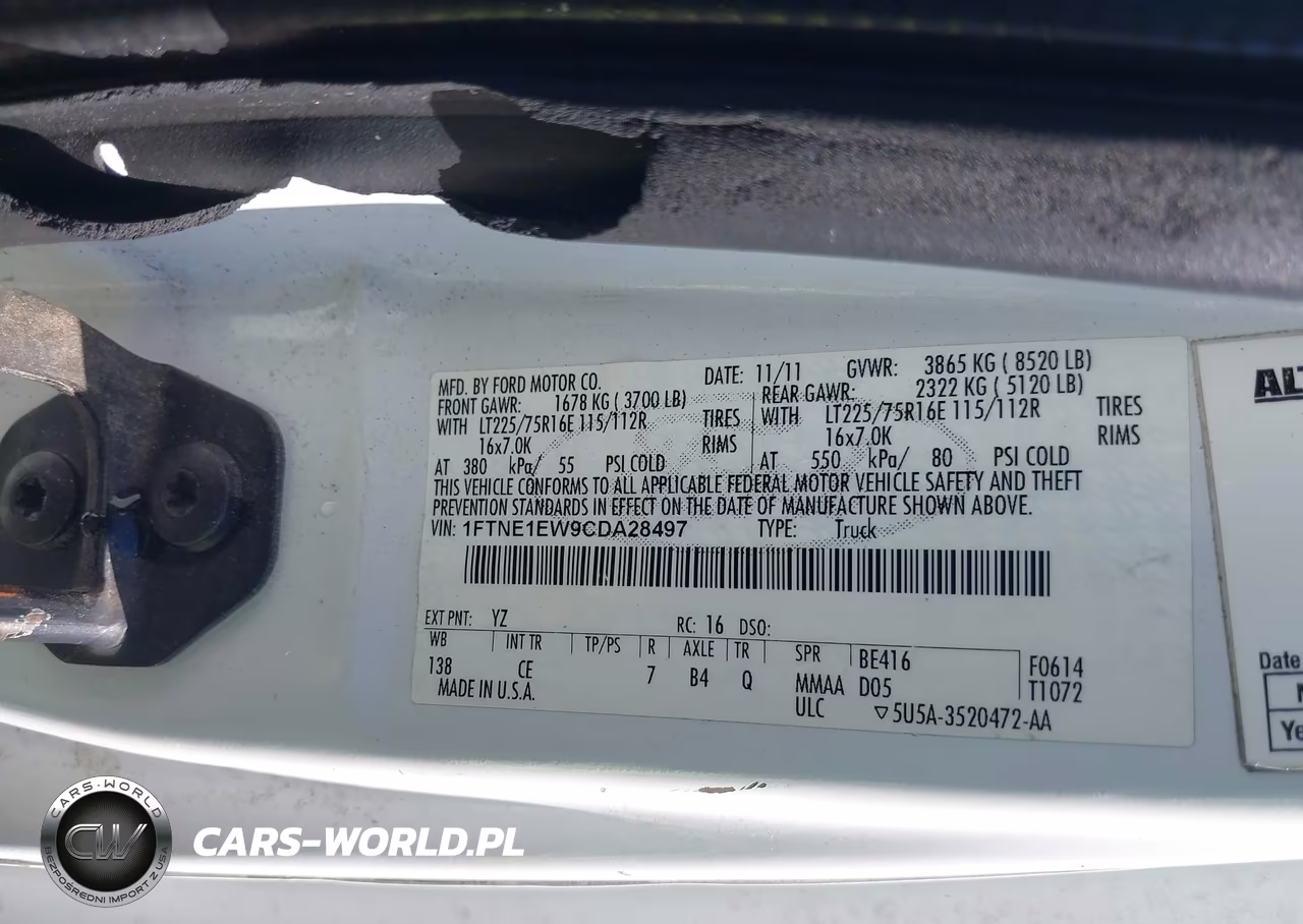 2012 Ford E-150 Commercial VIN:1FTNE1EW9CDA28497 - 9