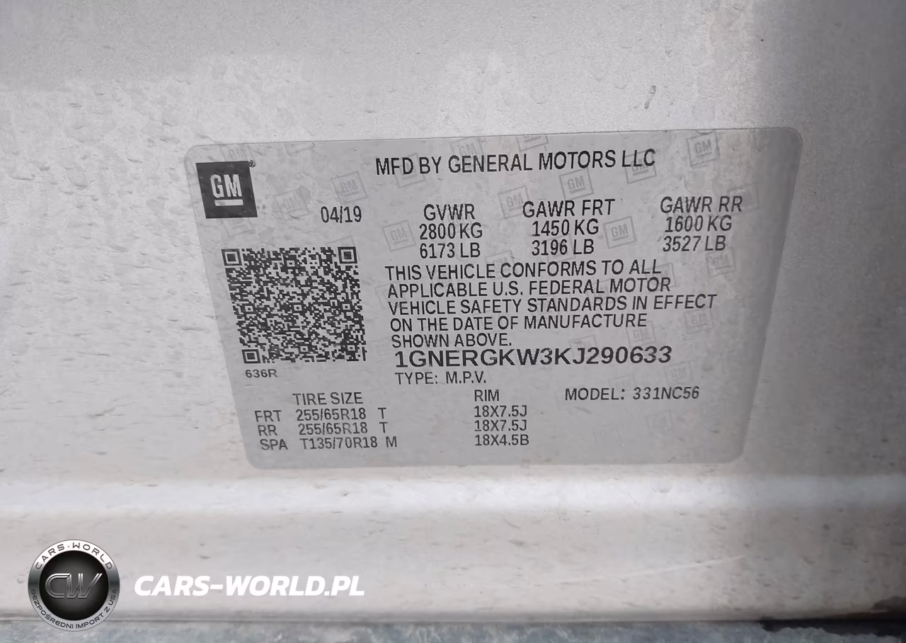 2019 Chevrolet Traverse 1Lt VIN:1GNERGKW3KJ290633 - 9