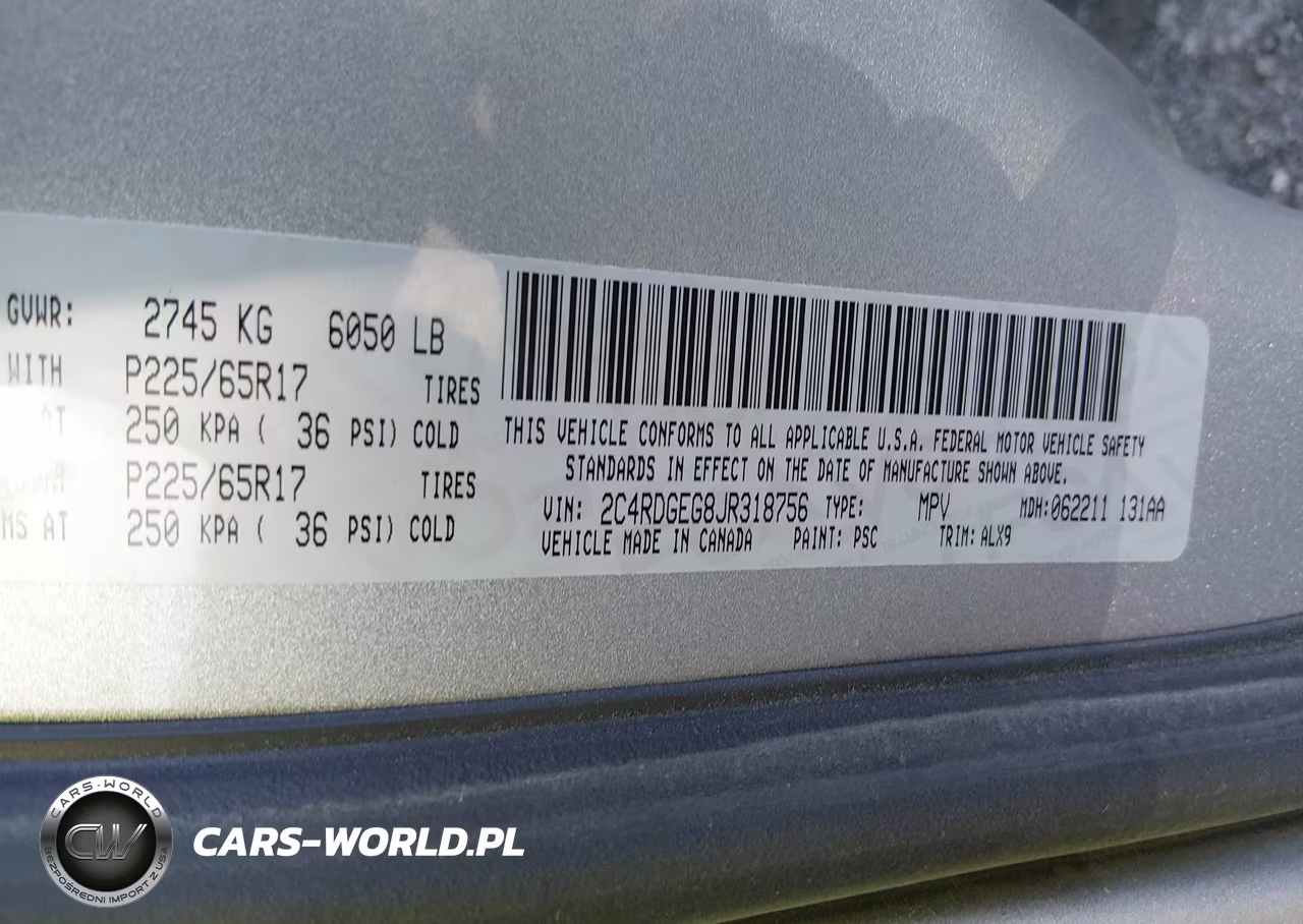 2018 Dodge Grand Caravan Gt VIN:2C4RDGEG8JR318756 - 9