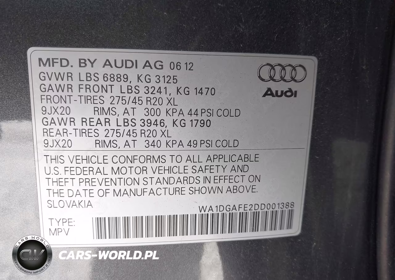 2013 Audi Q7 3.0T S Line Prestige VIN:WA1DGAFE2DD001388 - 9