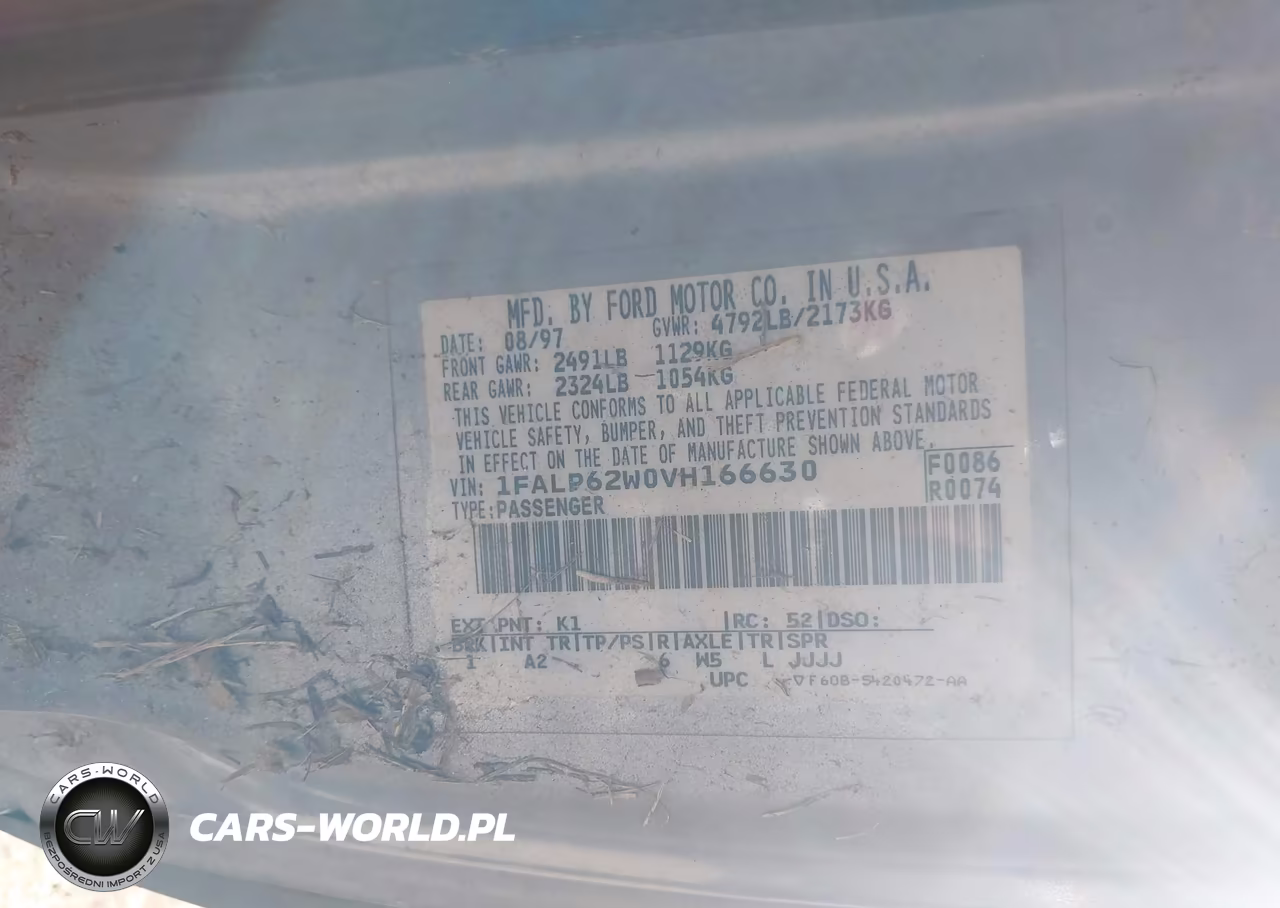 1997 Ford Thunderbird Lx VIN:1FALP62W0VH166630 - 9