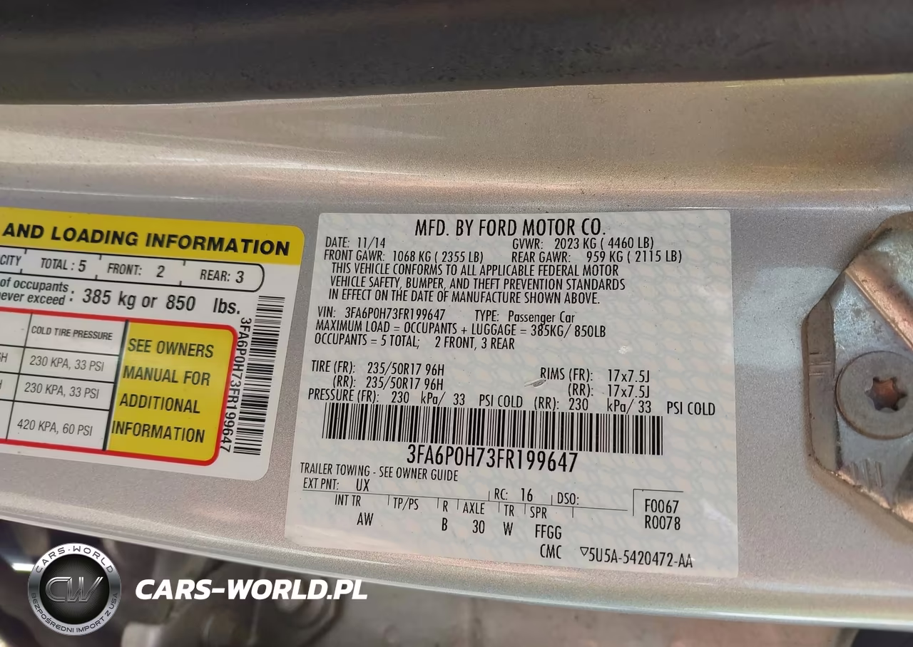 2015 Ford Fusion Se VIN:3FA6P0H73FR199647 - 9