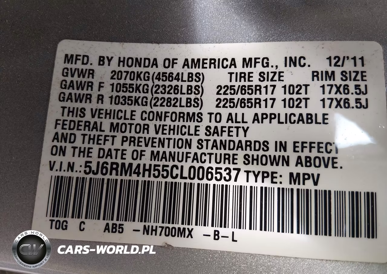 2012 Honda Cr-V Ex VIN:5J6RM4H55CL006537 - 9