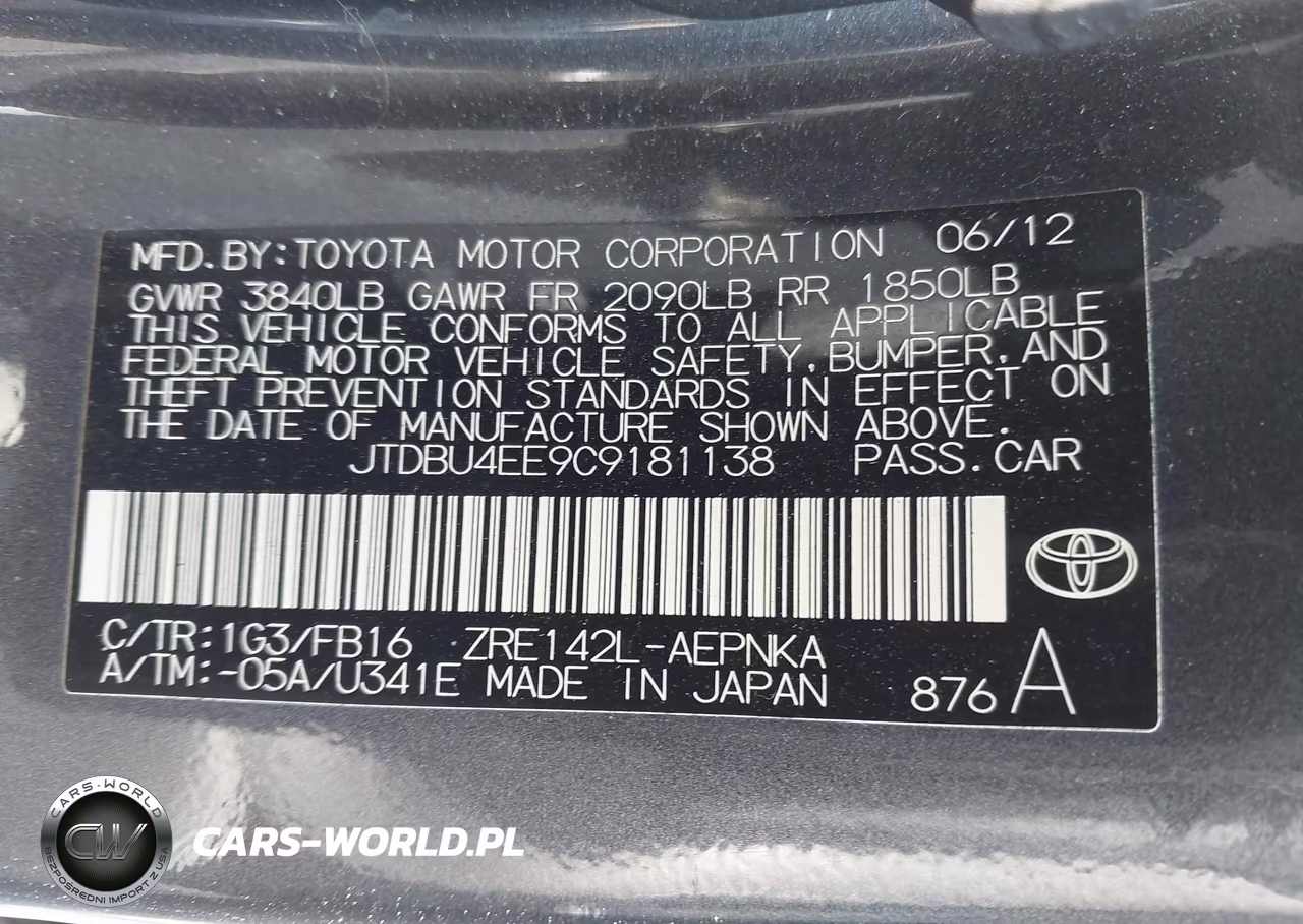 2012 Toyota Corolla Le VIN:JTDBU4EE9C9181138 - 9