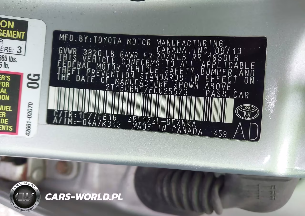 2014 Toyota Corolla Le VIN:2T1BURHE7EC025573 - 9