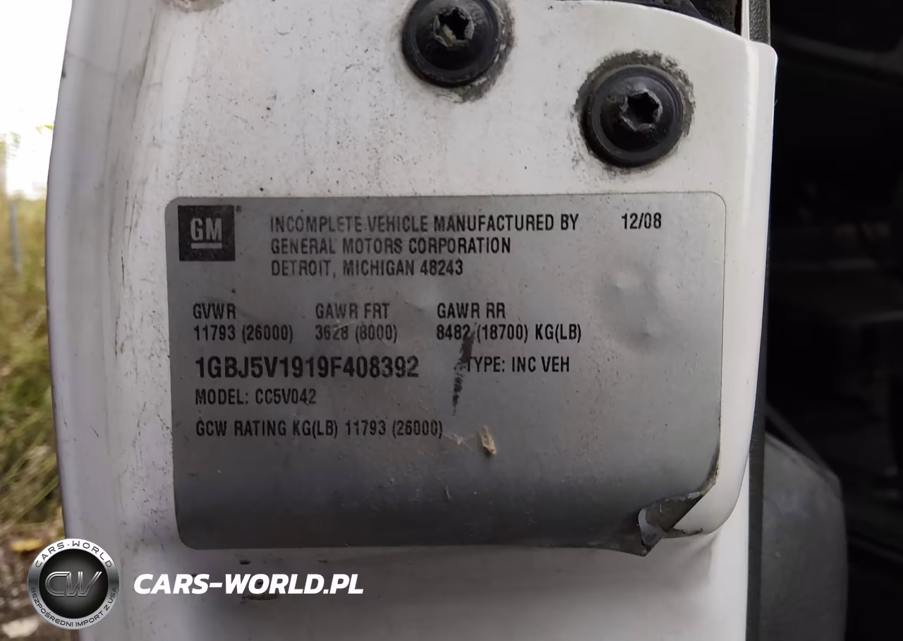 CHEVROLET CC5500 VIN:1GBJ5V1919F408392 - 8
