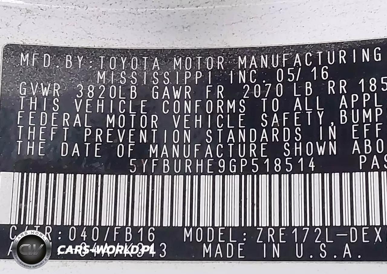 2016 Toyota Corolla Le VIN:5YFBURHE9GP518514 - 9