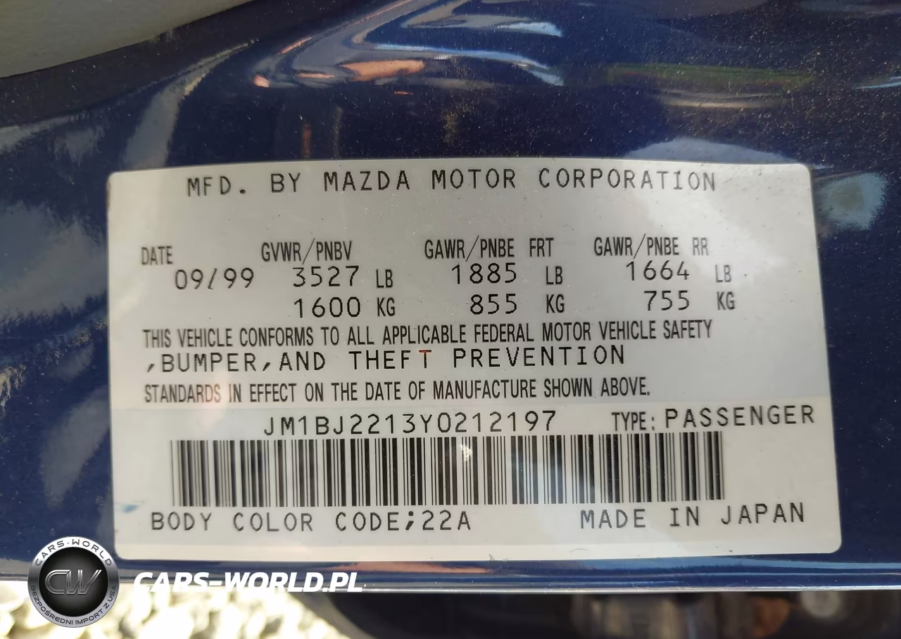 2000 Mazda Protege Es VIN:JM1BJ2213Y0212197 - 9
