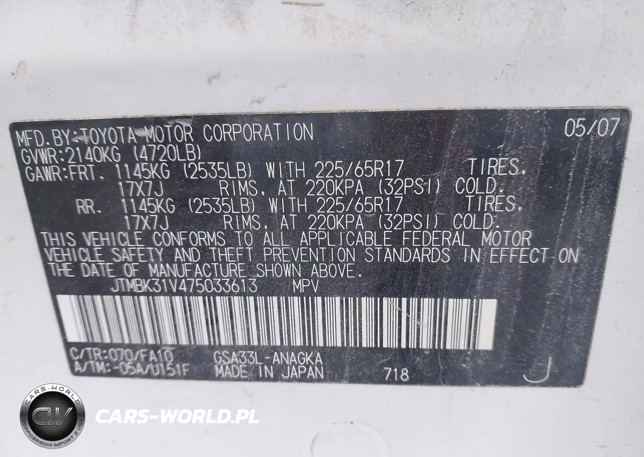 2007 Toyota Rav4 Limited V6 VIN:JTMBK31V475033613 - 9