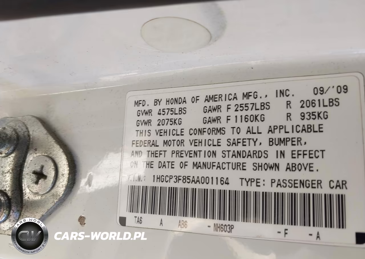 2010 Honda Accord 3.5 Ex-L VIN:1HGCP3F85AA001164 - 9