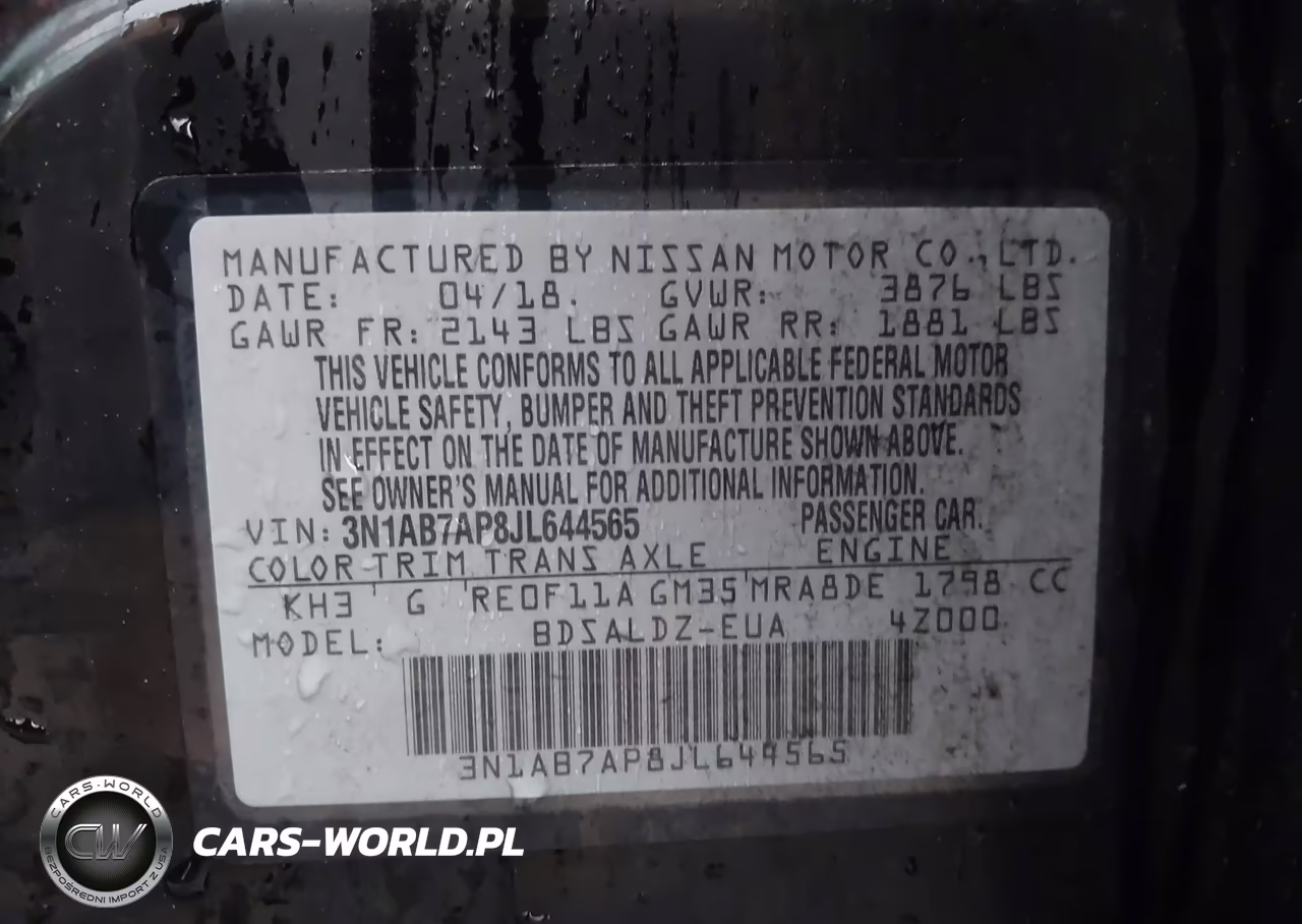 2018 Nissan Sentra Sv VIN:3N1AB7AP8JL644565 - 9