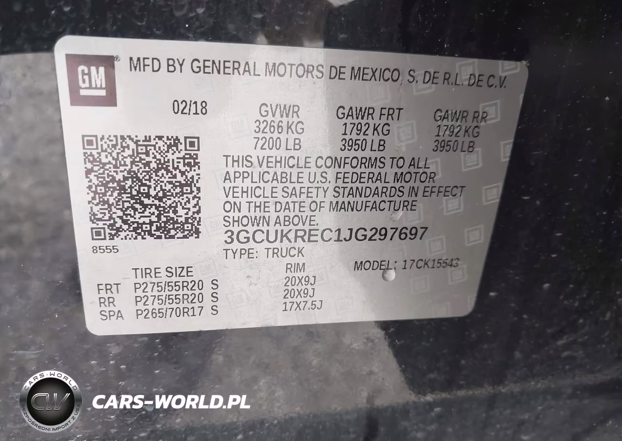 2018 Chevrolet Silverado 1500 2Lt VIN:3GCUKREC1JG297697 - 9