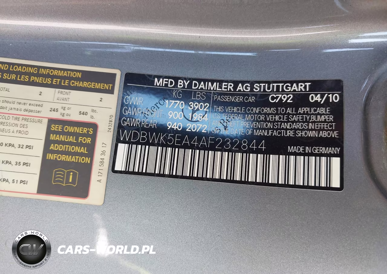 2010 Mercedes-Benz Slk 300 VIN:WDBWK5EA4AF232844 - 9