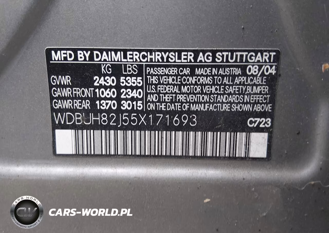 2005 Mercedes-Benz E 320 4Matic VIN:WDBUH82J55X171693 - 9