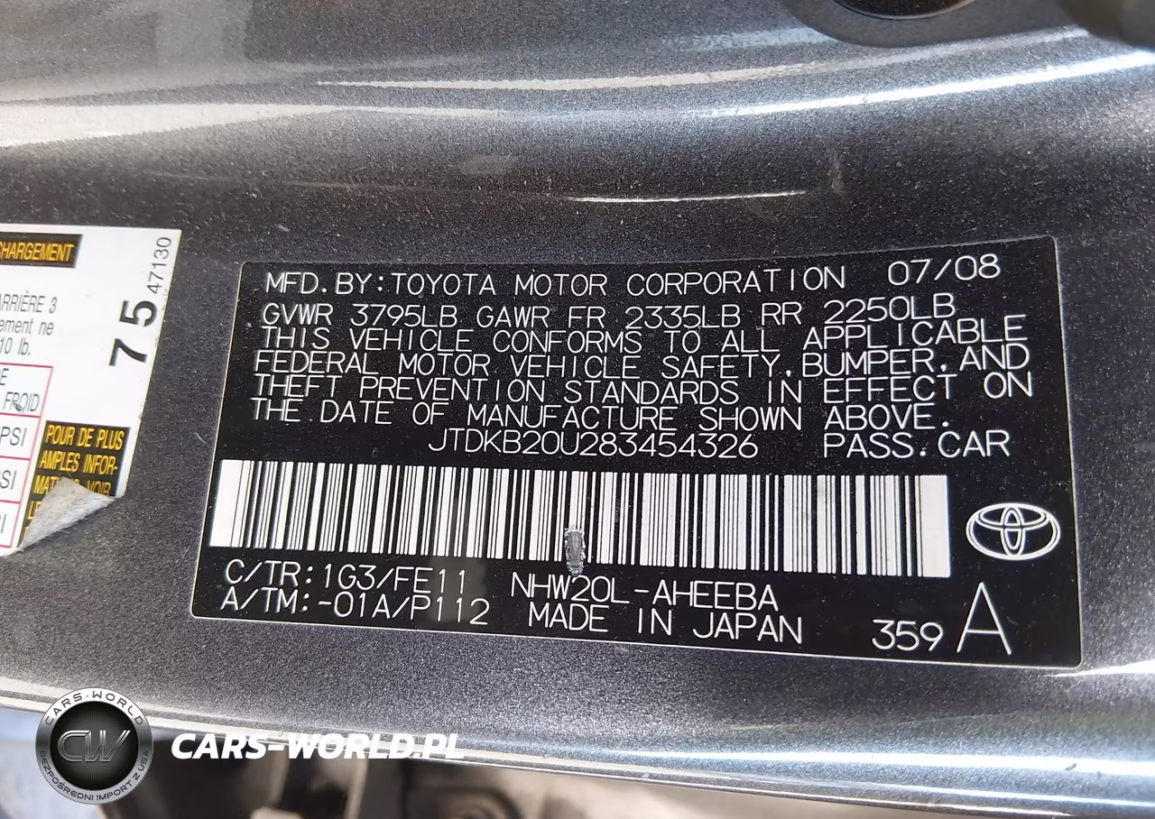 2008 Toyota Prius VIN:JTDKB20U283454326 - 9
