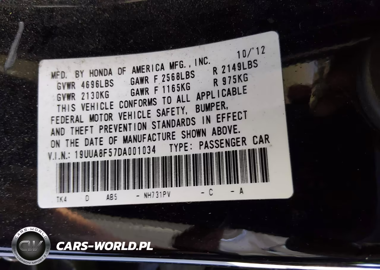 2013 Acura Tl 3.5 VIN:19UUA8F57DA001034 - 9