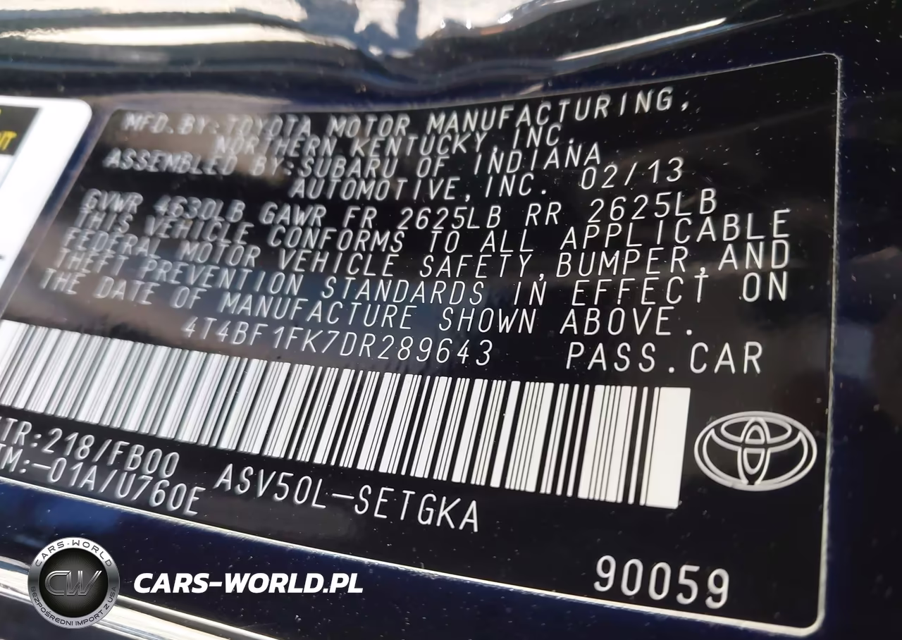 2013 Toyota Camry Xle VIN:4T4BF1FK7DR289643 - 9