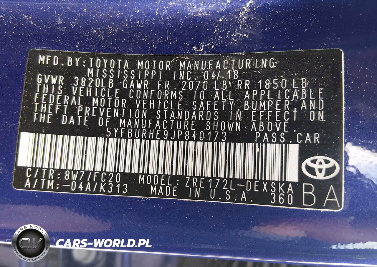 2018 Toyota Corolla Se VIN:5YFBURHE9JP840173 - 9