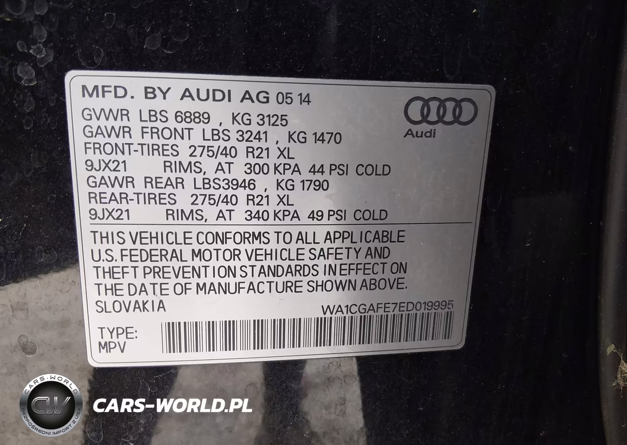 2014 Audi Q7 3.0T S Line Prestige VIN:WA1CGAFE7ED019995 - 9