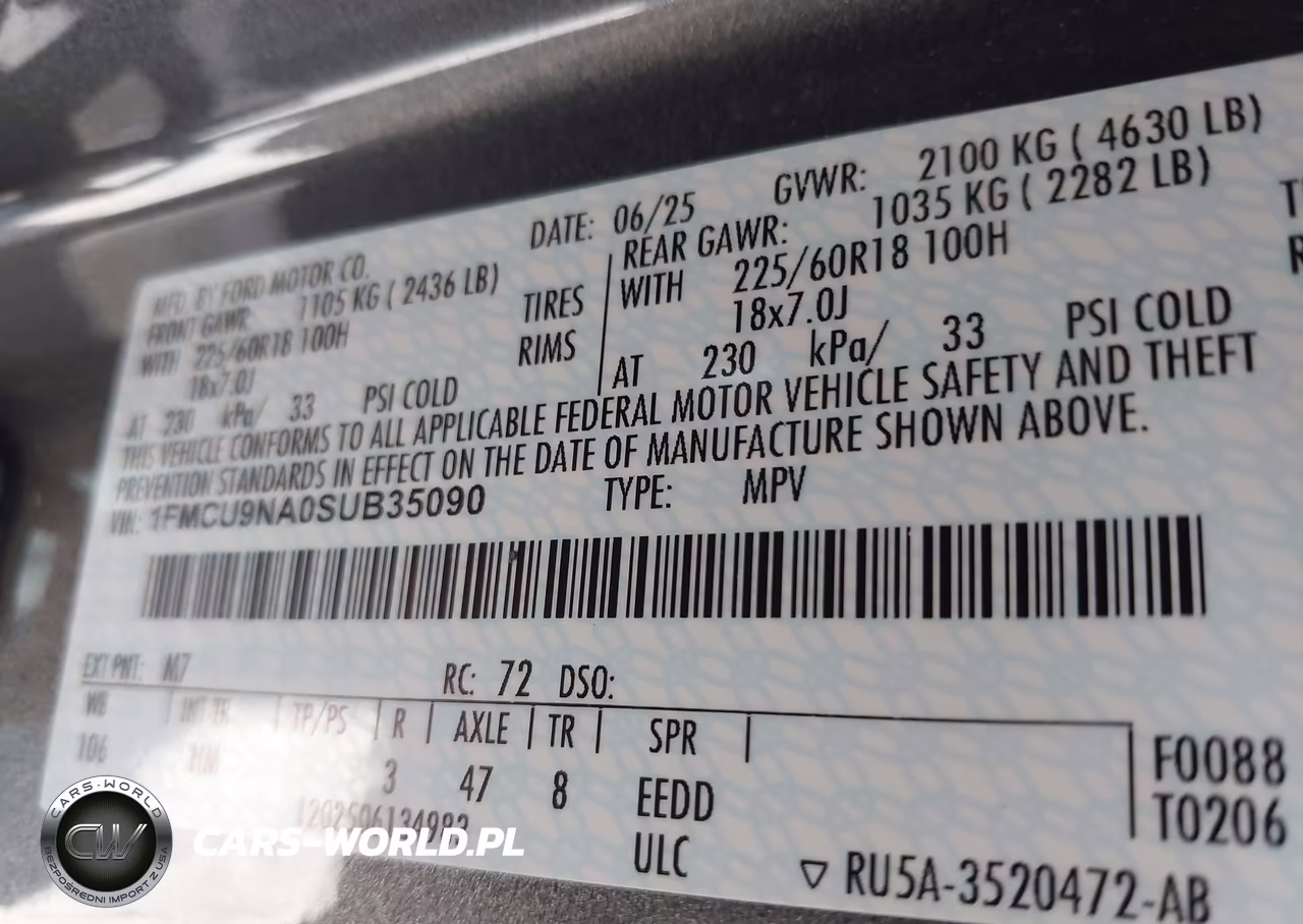 2025 Ford Escape St-Line Select VIN:1FMCU9NA0SUB35090 - 9