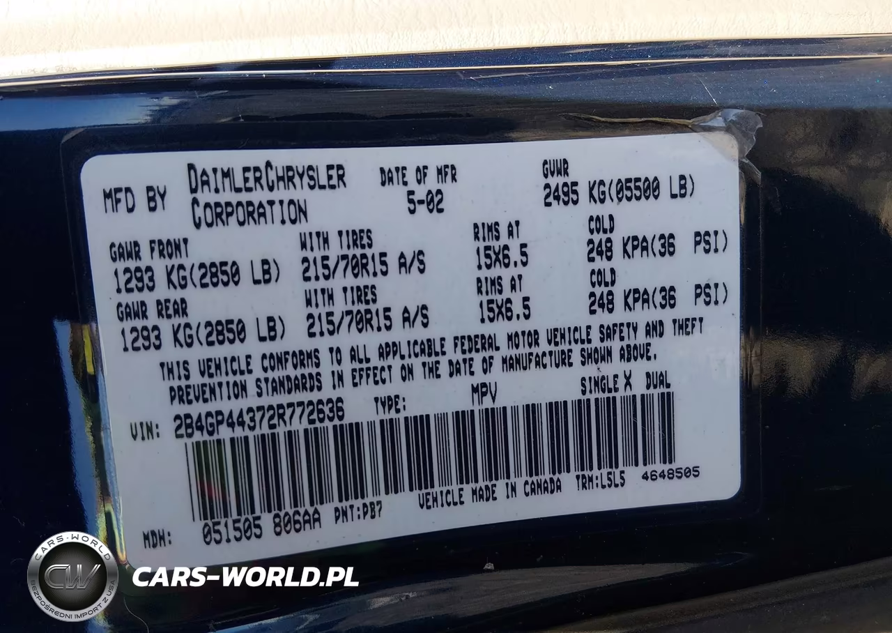 2002 Dodge Grand Caravan Sport VIN:2B4GP44372R772636 - 9