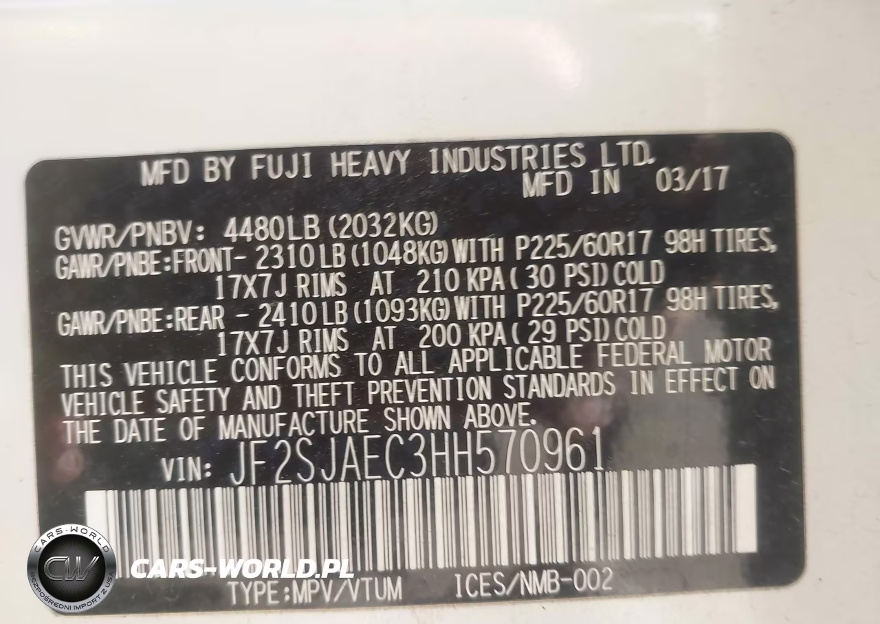 2017 Subaru Forester 2.5I Premium VIN:JF2SJAEC3HH570961 - 9