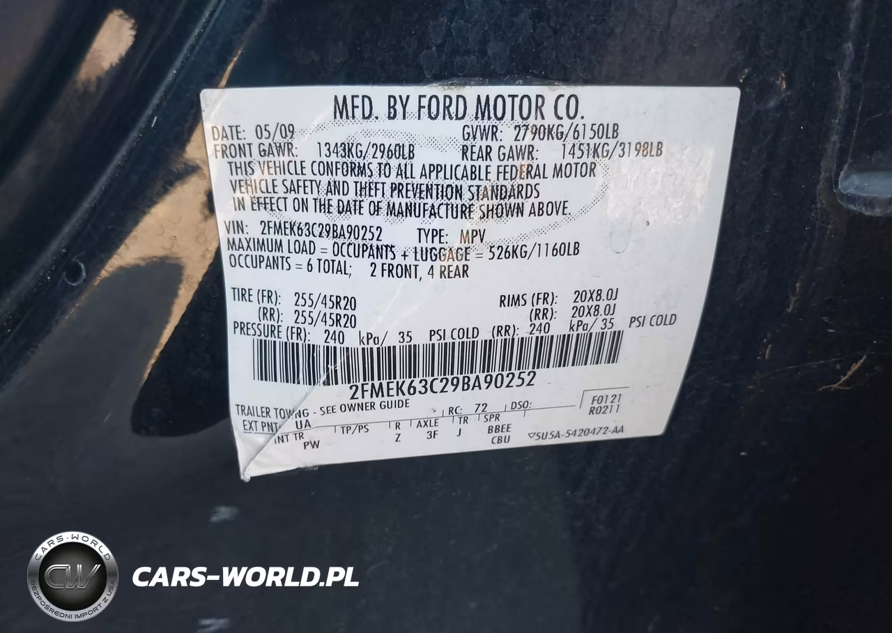 2009 Ford Flex Limited VIN:2FMEK63C29BA90252 - 9