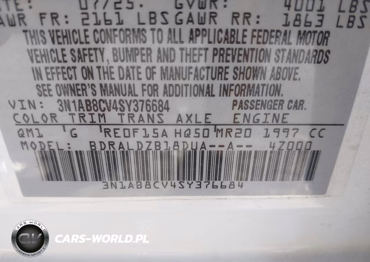 2025 Nissan Sentra Sv VIN:3N1AB8CV4SY376684 - 9