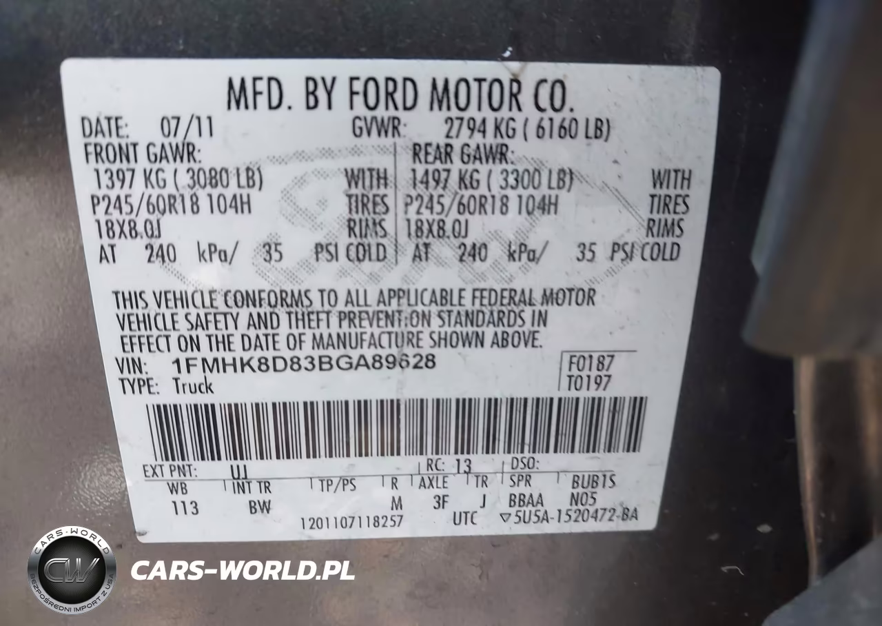 2011 Ford Explorer Xlt VIN:1FMHK8D83BGA89628 - 9