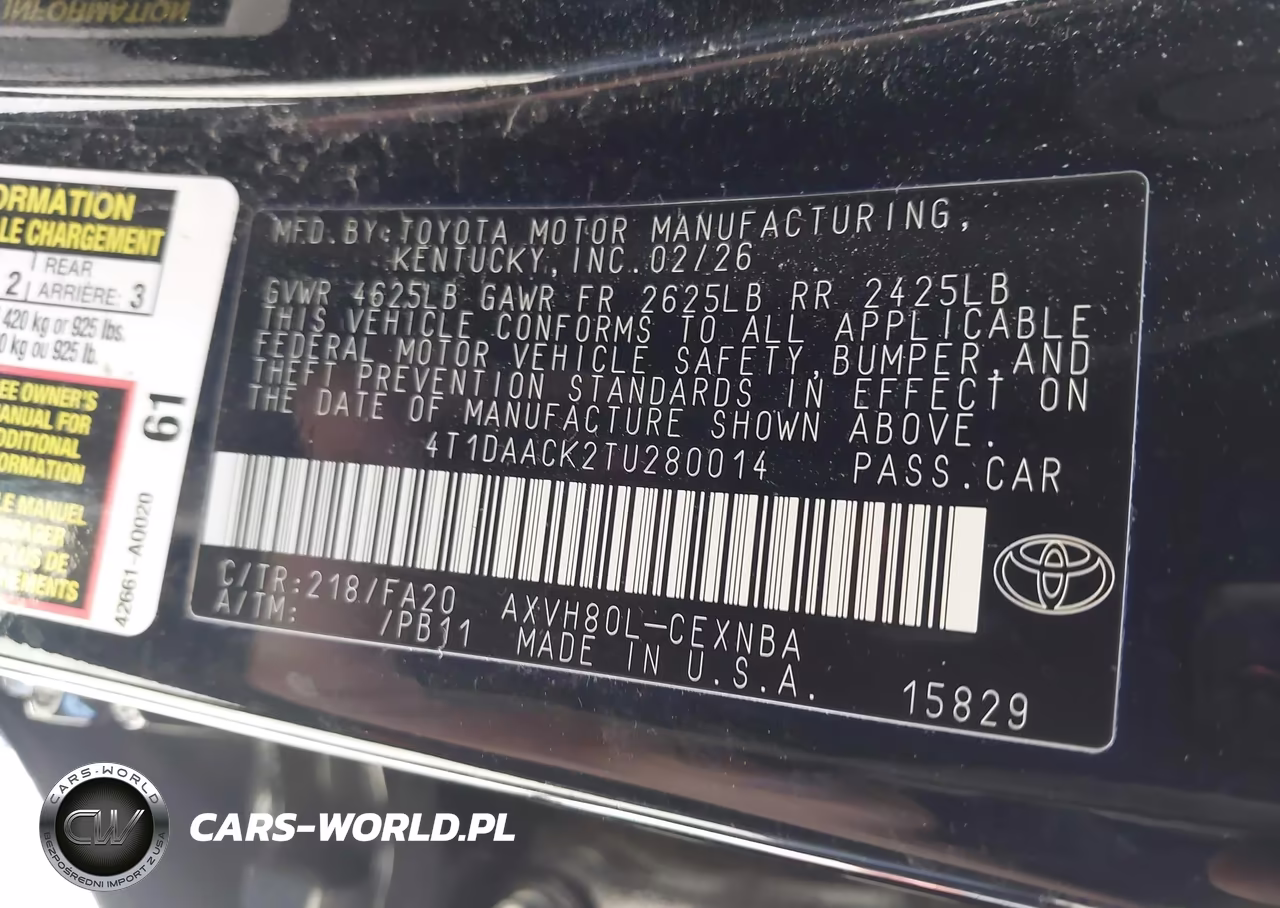 2026 Toyota Camry Le VIN:4T1DAACK2TU280014 - 9