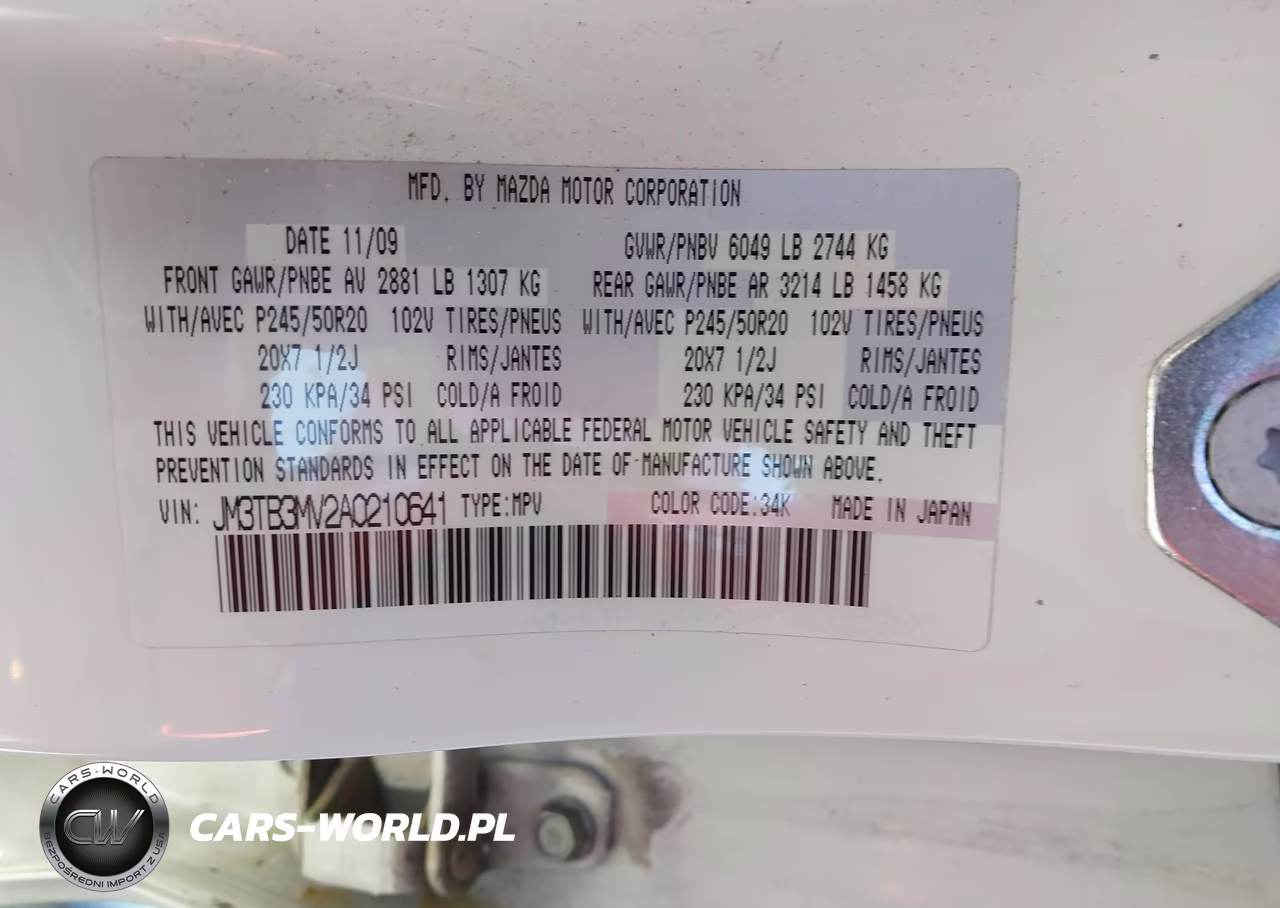 2010 Mazda Cx-9 Grand Touring VIN:JM3TB3MV2A0210641 - 9