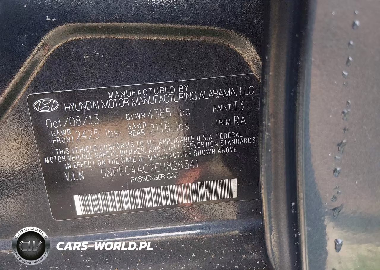 2014 Hyundai Sonata Se VIN:5NPEC4AC2EH826341 - 9