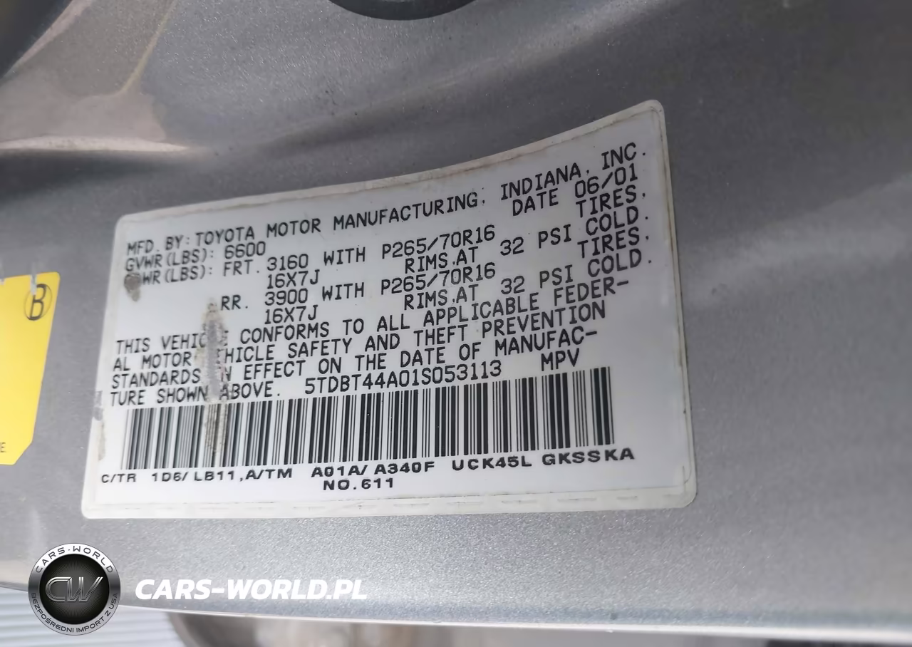 2001 Toyota Sequoia Sr5 V8 VIN:5TDBT44A01S053113 - 9