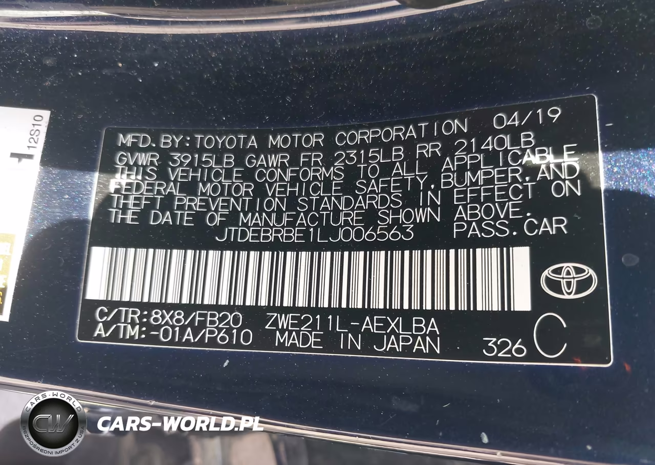 2020 Toyota Corolla Hybrid Le VIN:JTDEBRBE1LJ006563 - 9