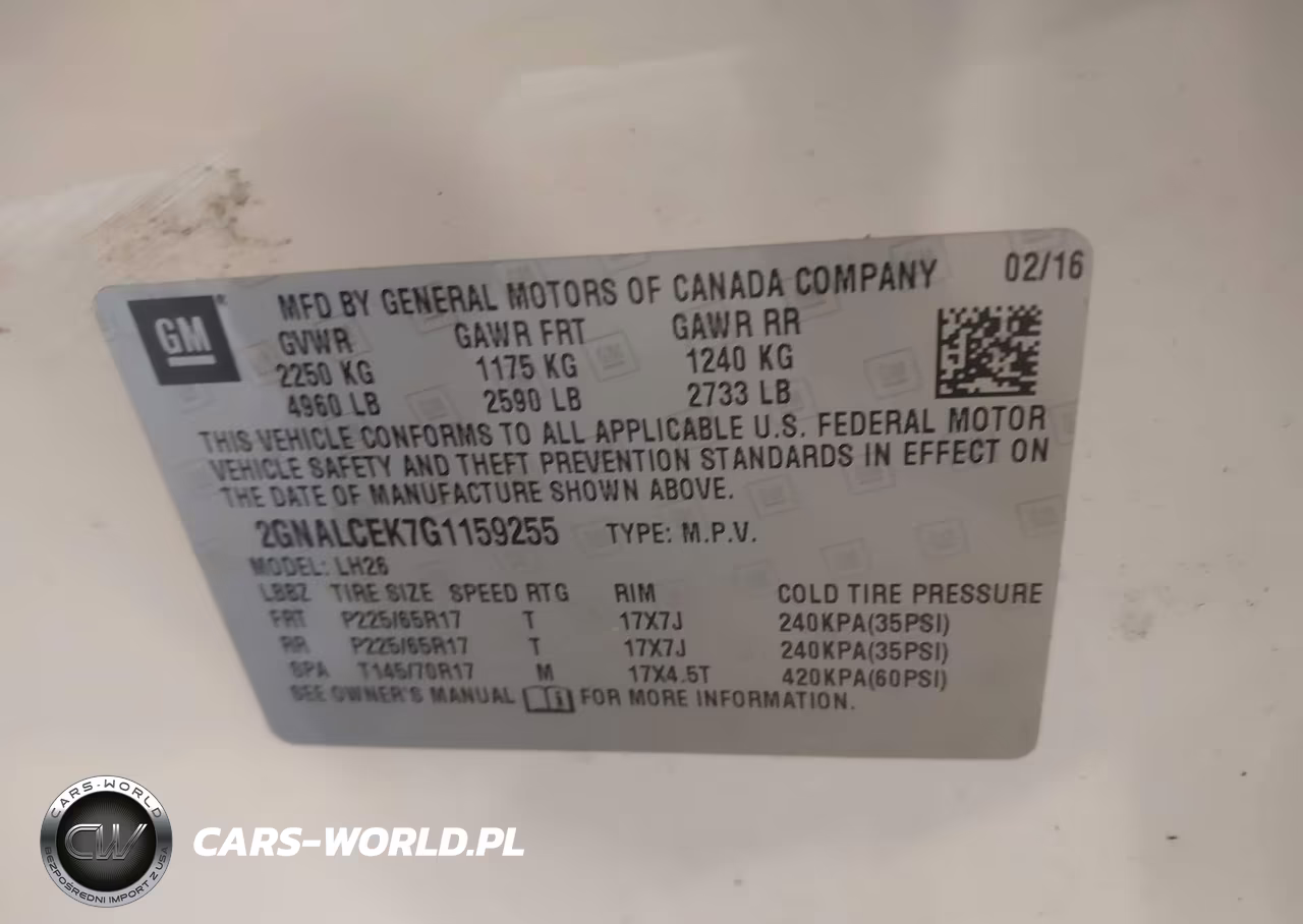 2016 Chevrolet Equinox Lt VIN:2GNALCEK7G1159255 - 9