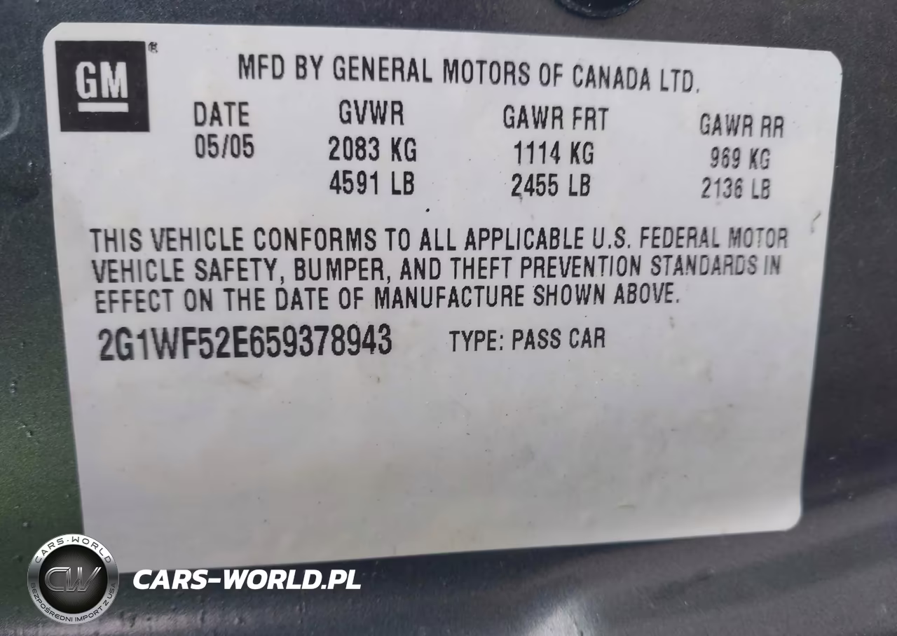 2005 Chevrolet Impala VIN:2G1WF52E659378943 - 9