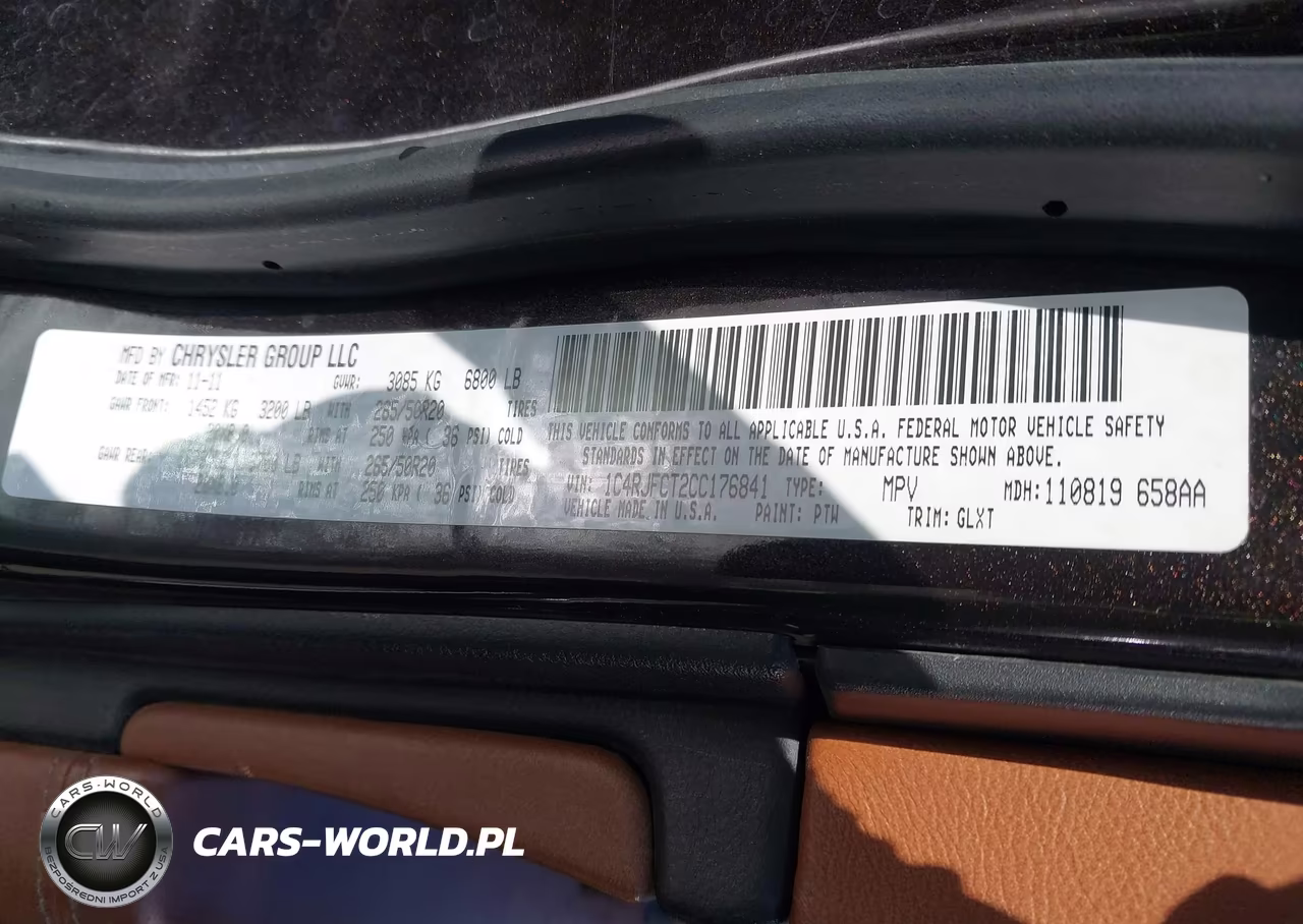 2012 Jeep Grand Cherokee Overland VIN:1C4RJFCT2CC176841 - 9
