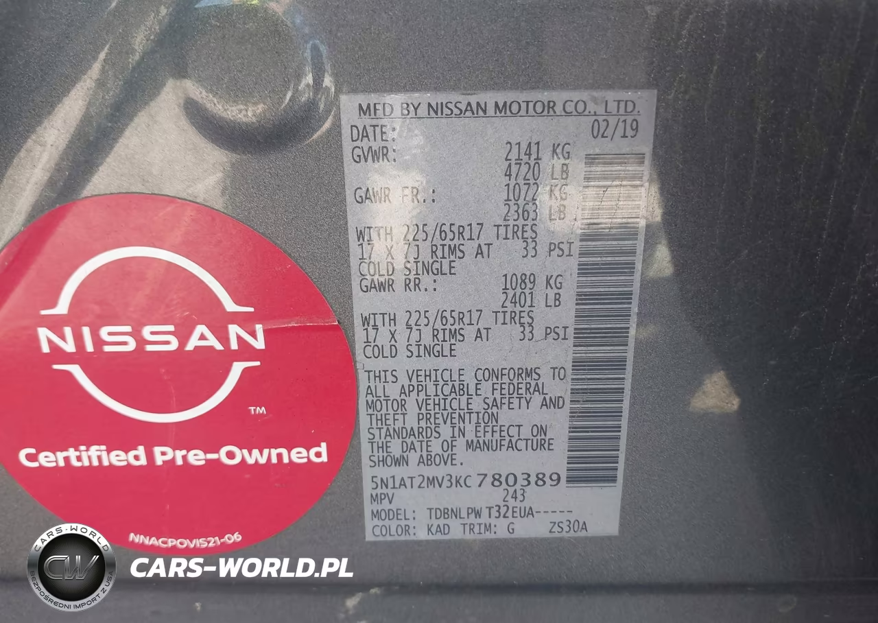 2019 Nissan Rogue S VIN:5N1AT2MV3KC780389 - 9